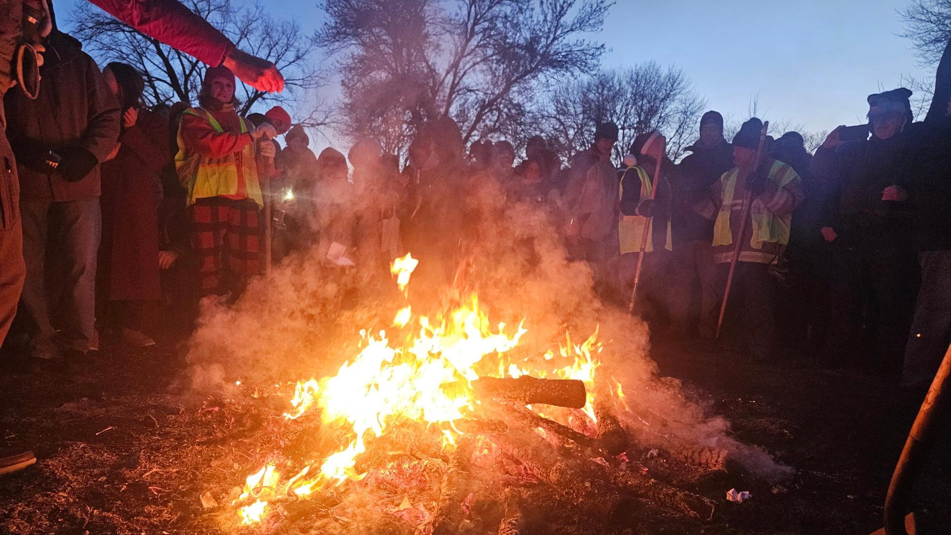 Bonfire lights up longest night of the year